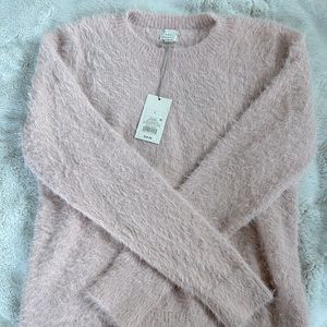 A New Day light pink fuzzy sweater